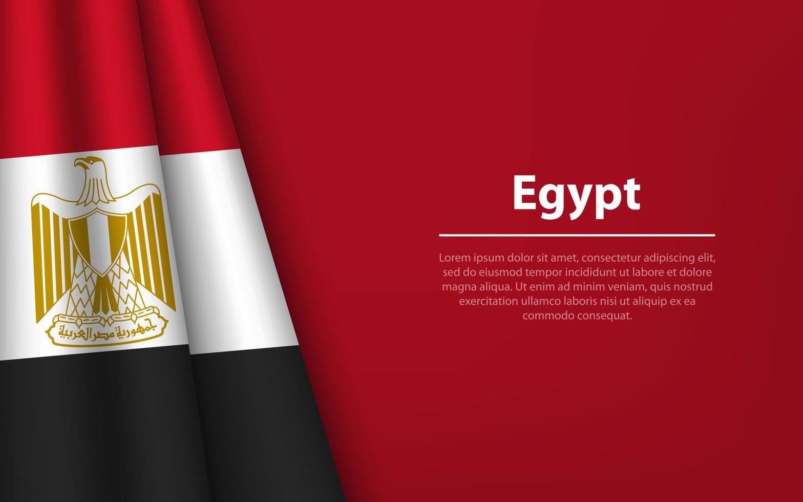 Golf vlag van Egypte met copyspace achtergrond. vector