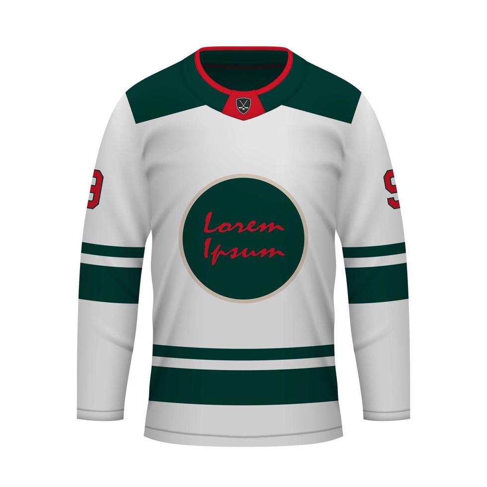 realistisch ijs hockey weg Jersey Minnesota, overhemd sjabloon vector