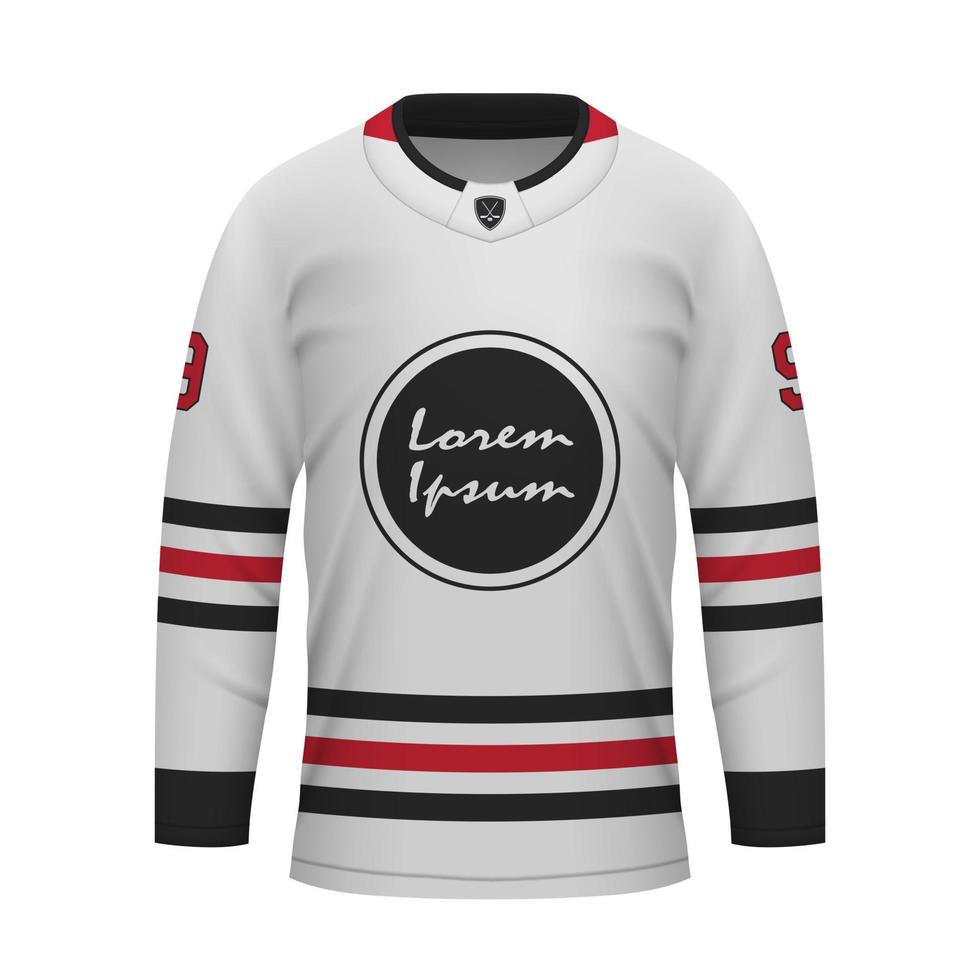 realistisch ijs hockey weg Jersey chicago, overhemd sjabloon vector