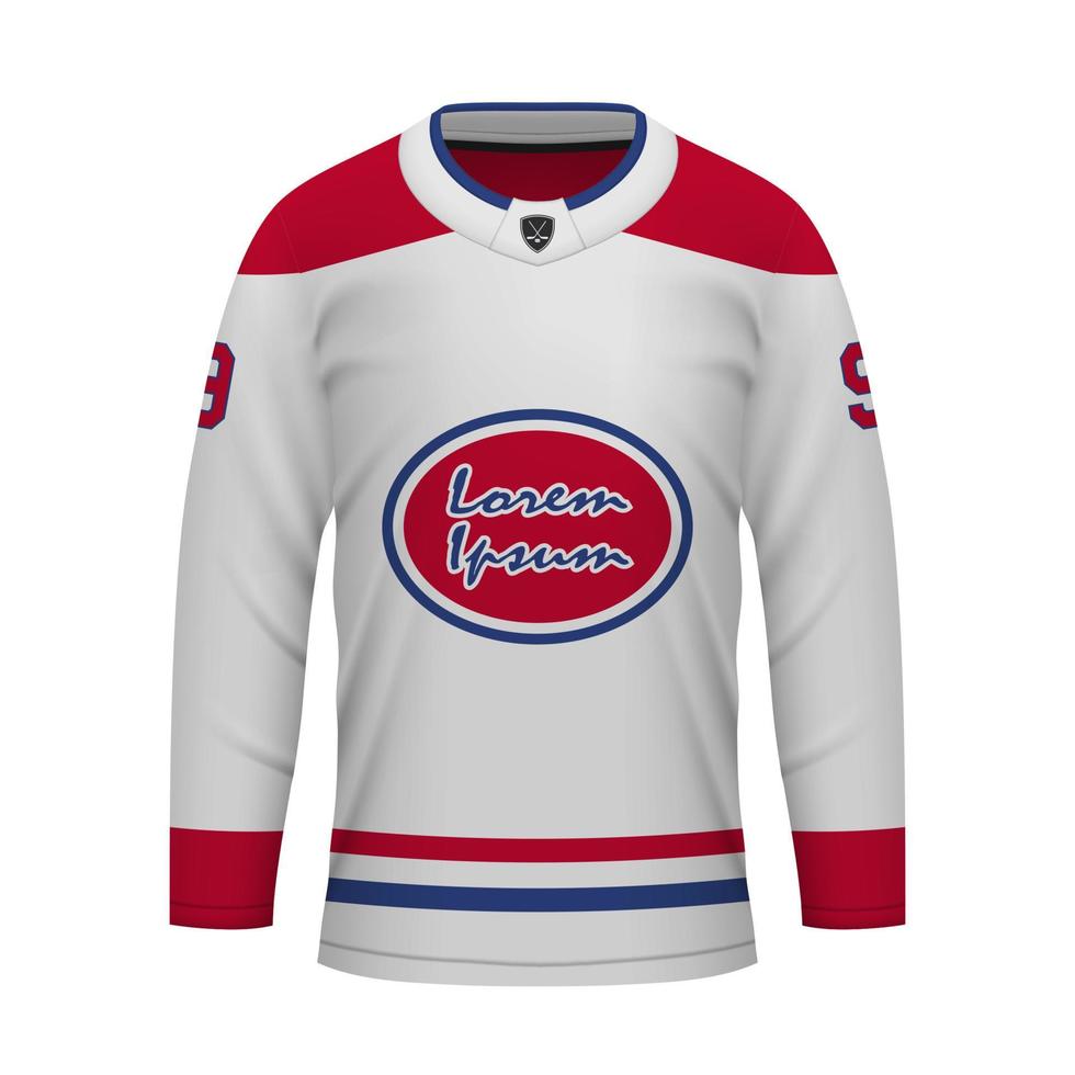 realistisch ijs hockey weg Jersey Montreal, overhemd sjabloon vector