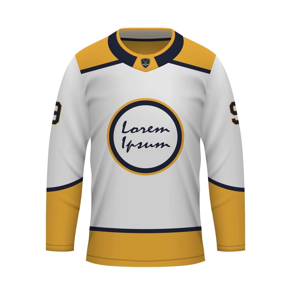 realistisch ijs hockey weg Jersey nashville, overhemd sjabloon vector