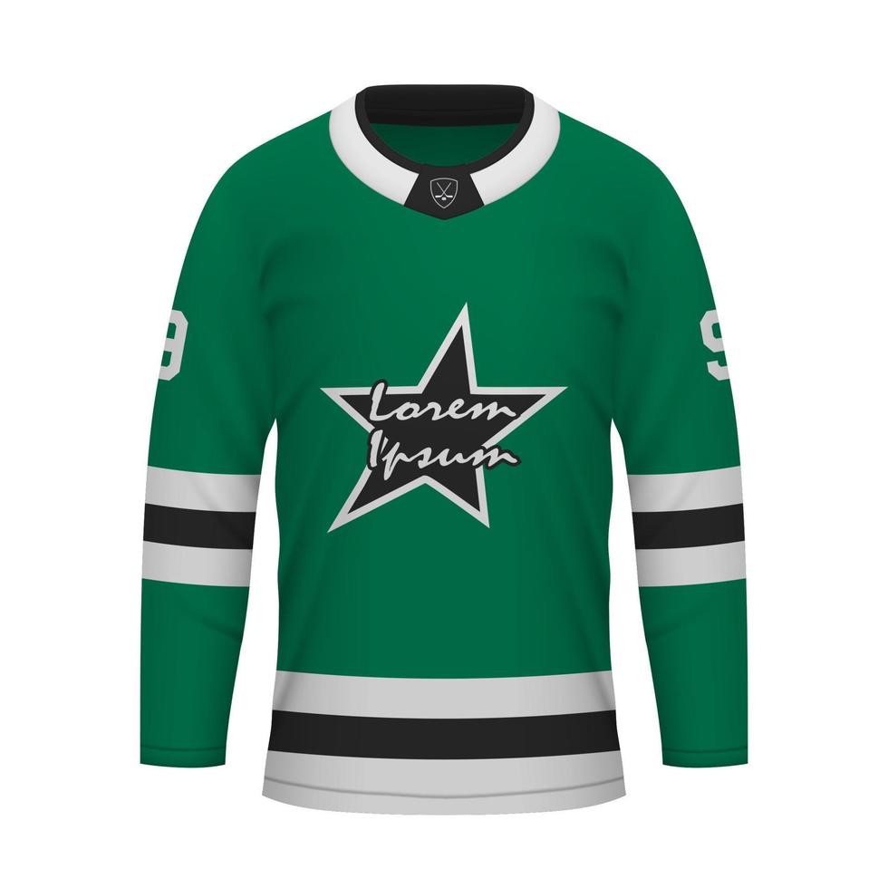 realistisch ijs hockey overhemd van dallas, Jersey sjabloon vector