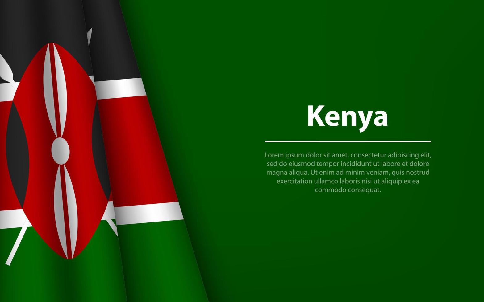 Golf vlag van Kenia met copyspace achtergrond. vector