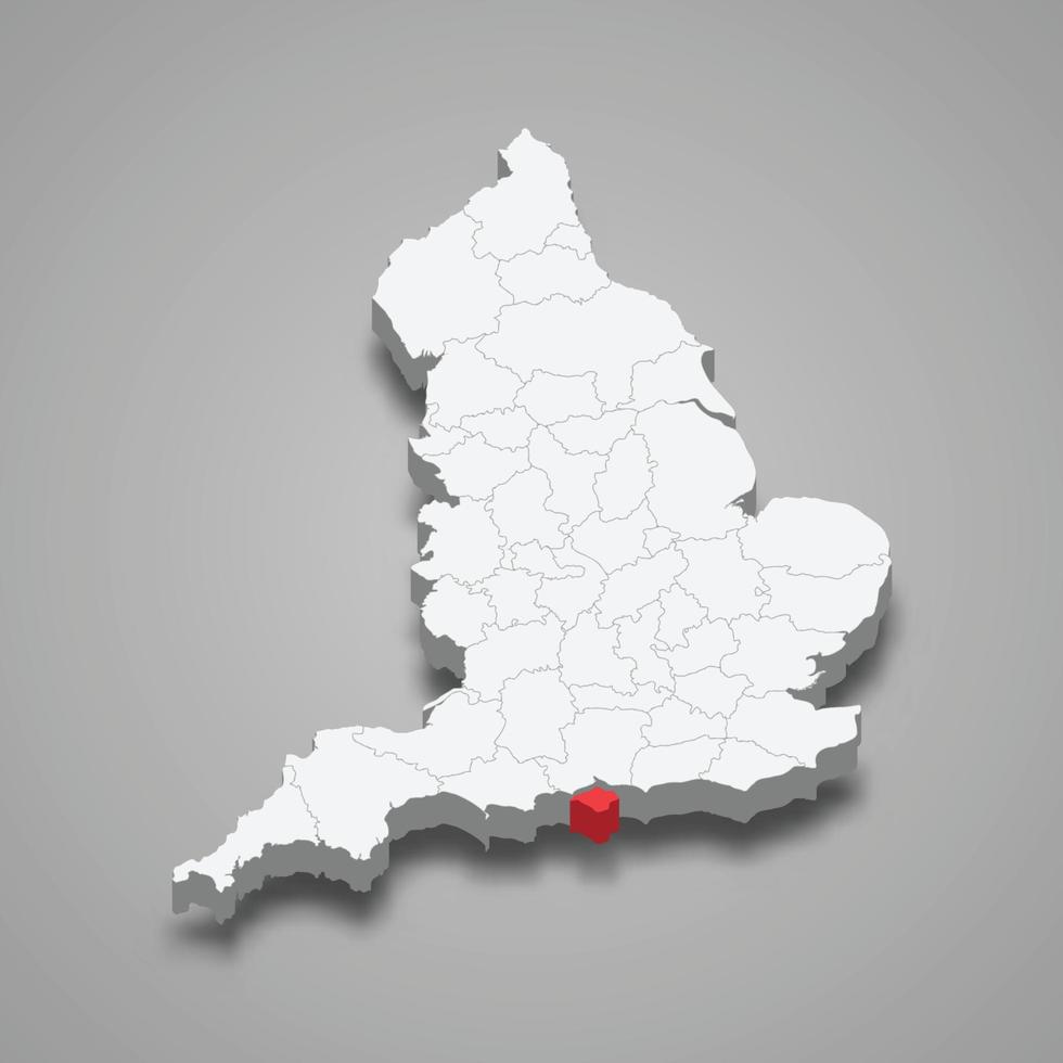 eiland van wight provincie plaats binnen Engeland 3d kaart vector
