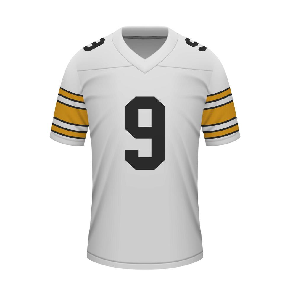 realistisch Amerikaans voetbal weg Jersey Pittsburgh, overhemd sjabloon vector