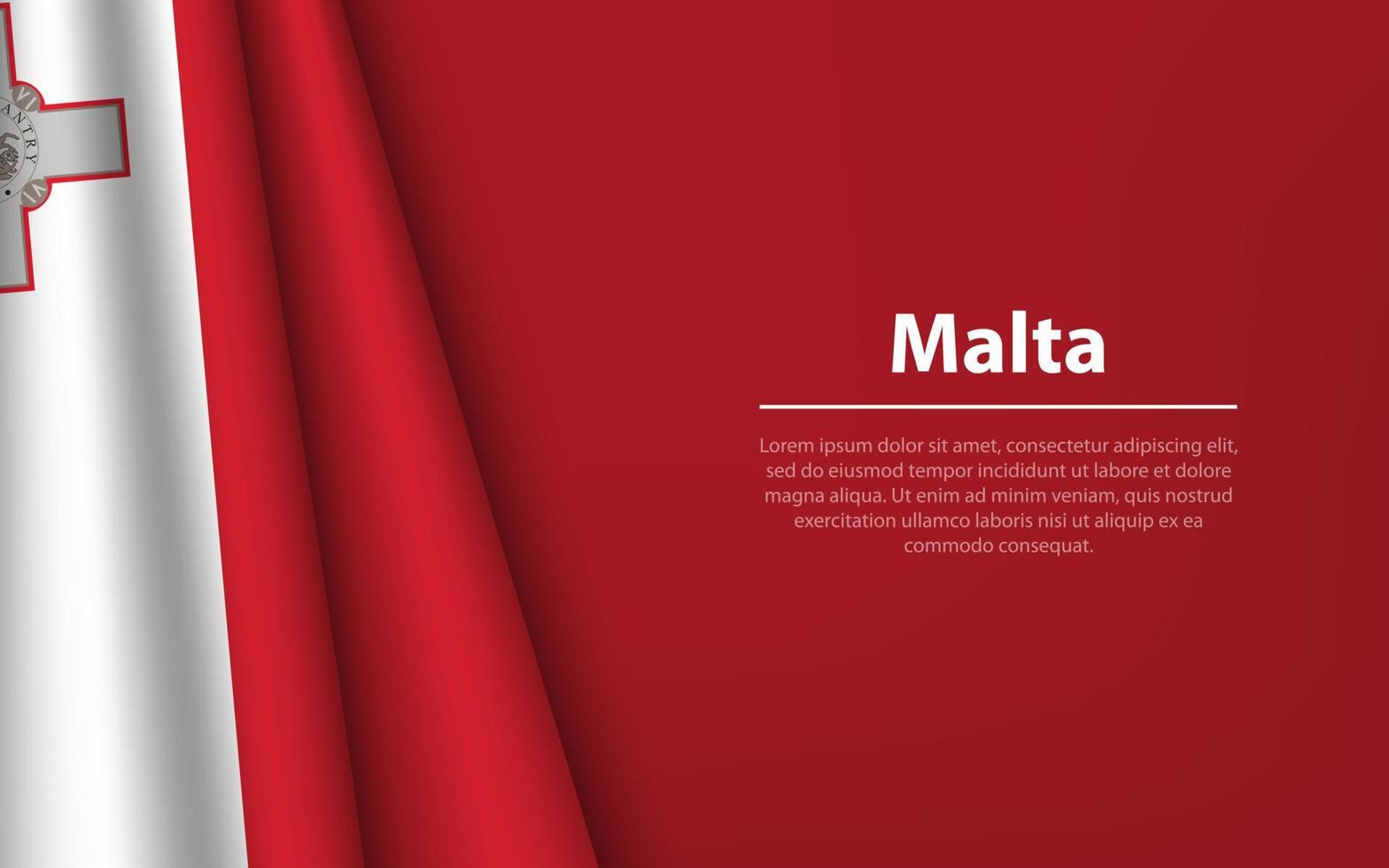 Golf vlag van Malta met copyspace achtergrond. vector