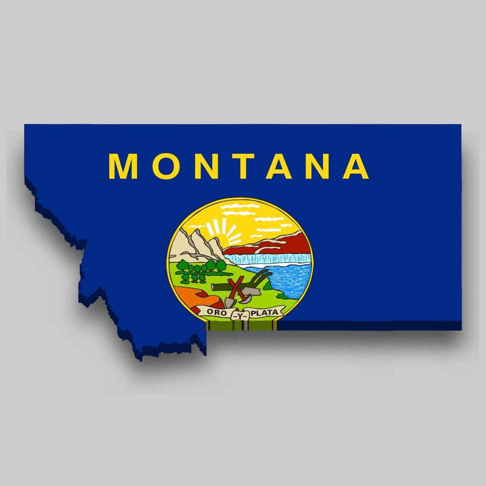 3d isometrische kaart van Montana is een staat van Verenigde staten vector