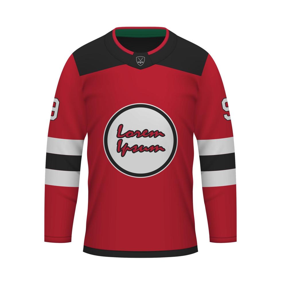 realistisch ijs hockey overhemd van nieuw Jersey, Jersey sjabloon vector