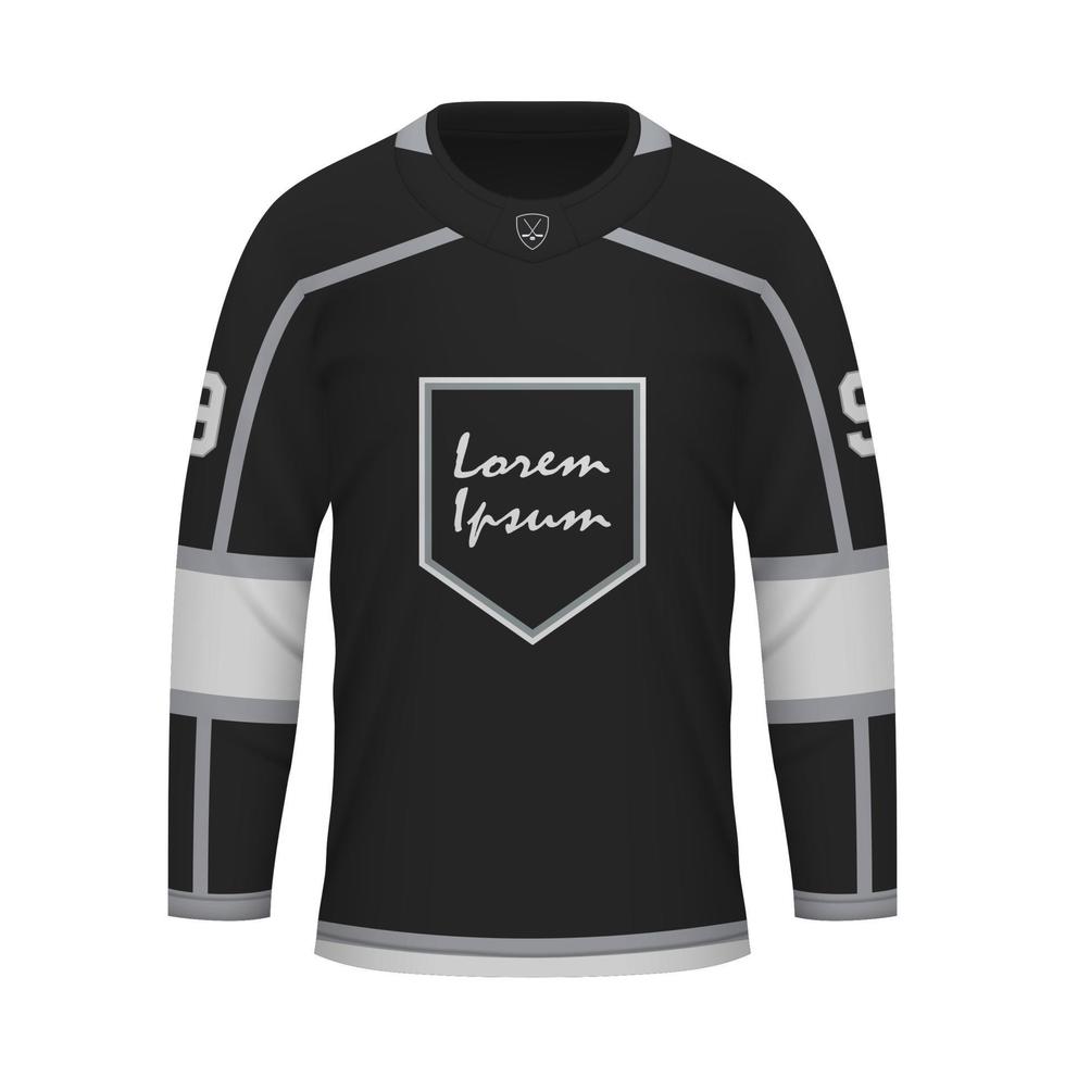 realistisch ijs hockey overhemd van los engelen, Jersey sjabloon vector