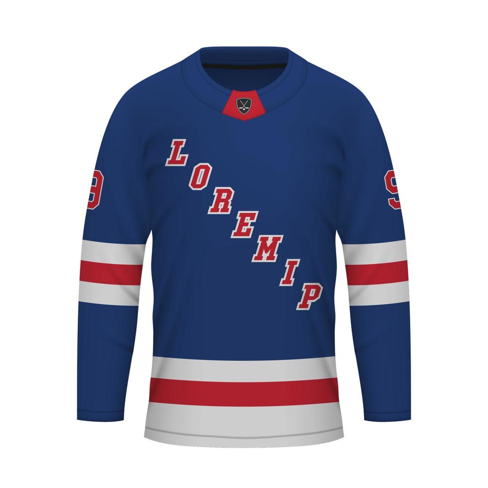 realistisch ijs hockey overhemd van nieuw york, Jersey sjabloon vector