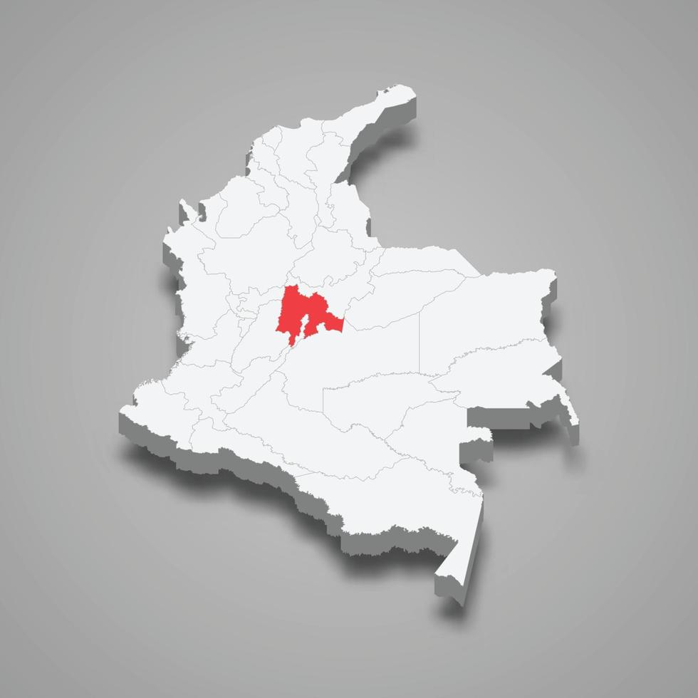 cundinamarca regio plaats binnen Colombia 3d kaart vector