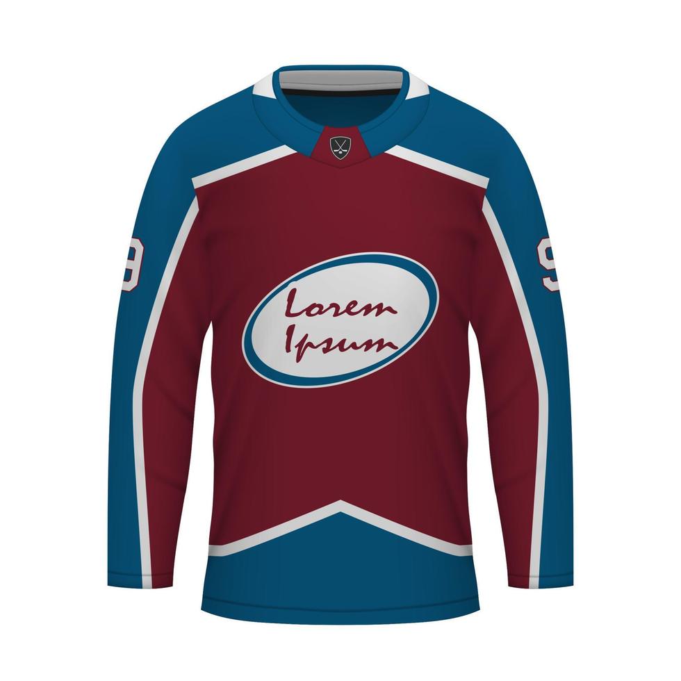 realistisch ijs hockey overhemd van Colorado, Jersey sjabloon vector