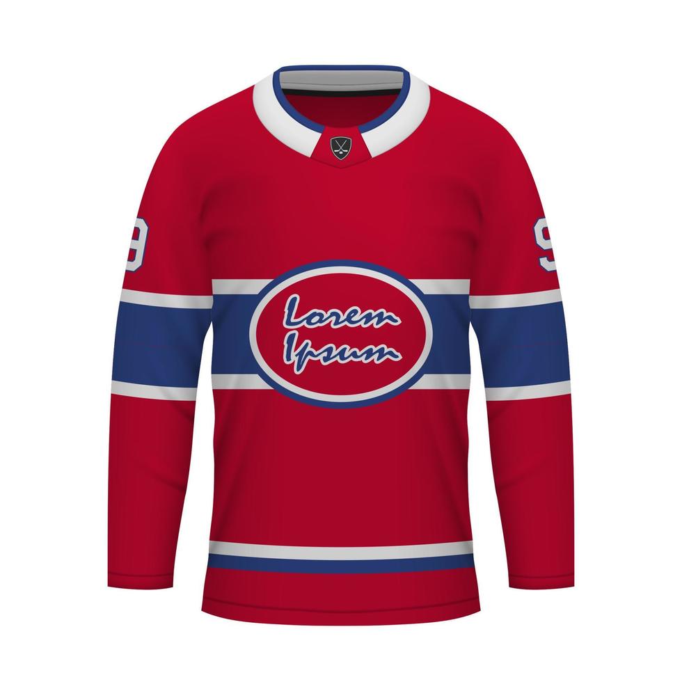 realistisch ijs hockey overhemd van Montreal, Jersey sjabloon vector