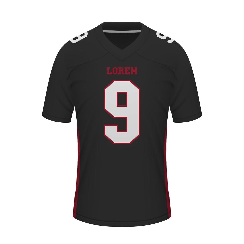 realistisch Amerikaans Amerikaans voetbal overhemd van atlanta, Jersey sjabloon vector