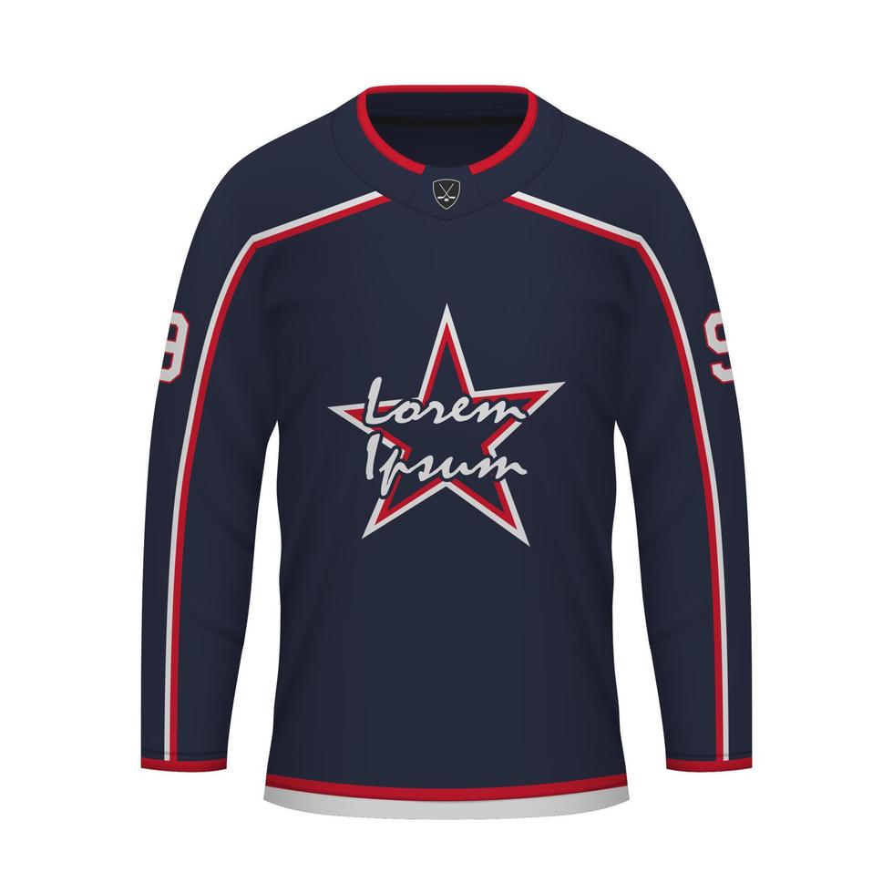 realistisch ijs hockey overhemd van Columbus, Jersey sjabloon vector