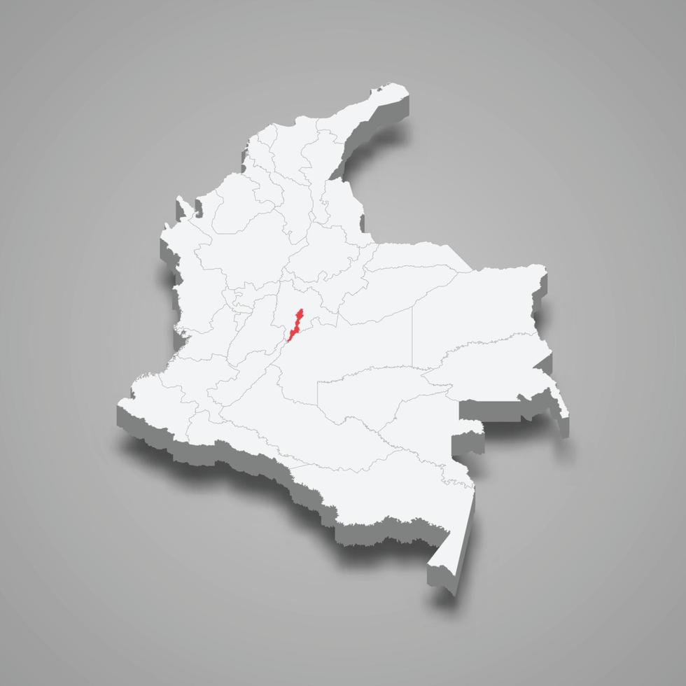 hoofdstad wijk regio plaats binnen Colombia 3d kaart vector