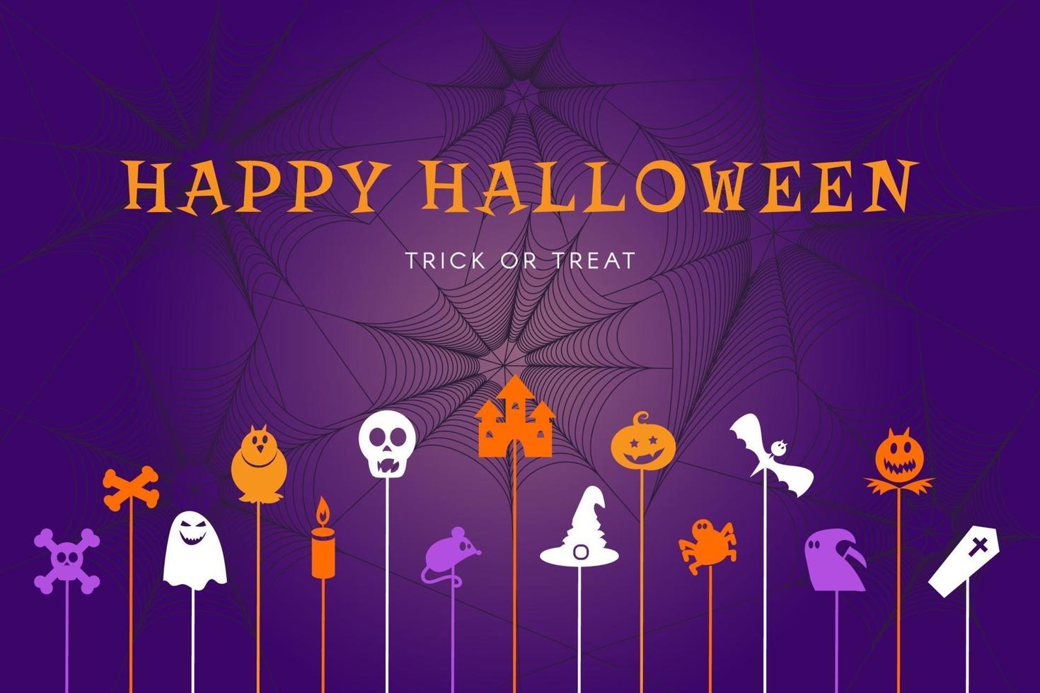 happy halloween trick or treat-banner voor feest vector