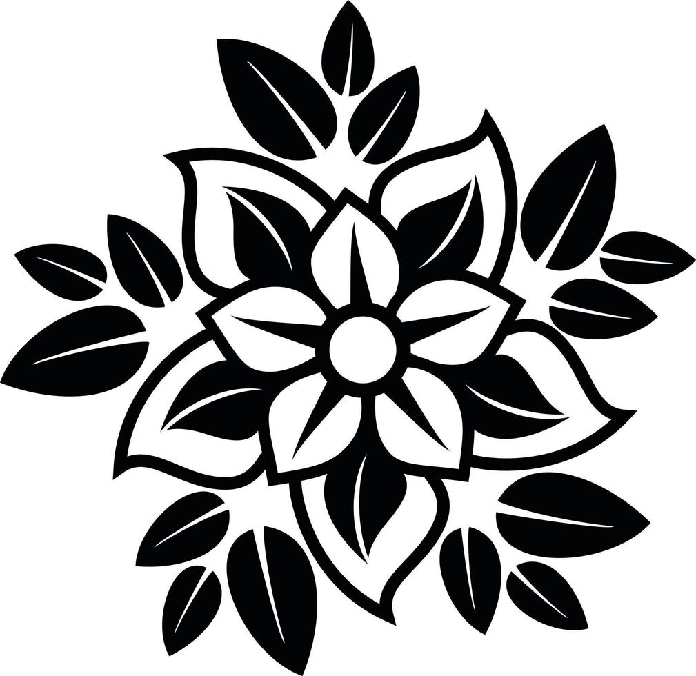 zwart en wit vector beeld van bloemen decoratie