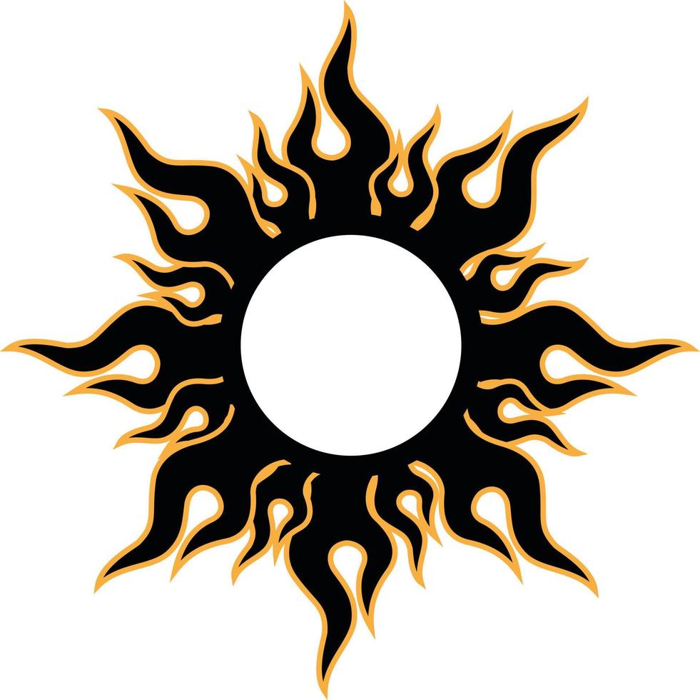 vector beeld van de zon, tribal grafisch stijl