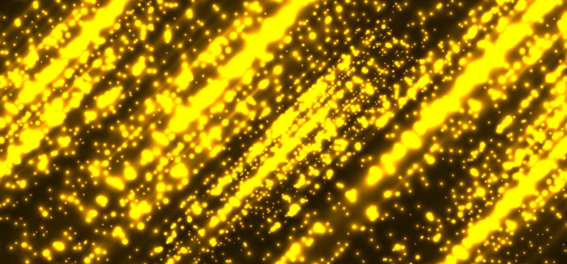 abstracte technologie futuristische gele magische deeltjeslijnen, licht sprankelend glitter op donkere achtergrond vector