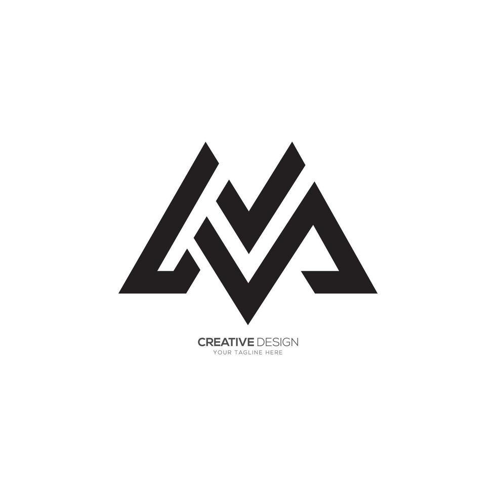 modern brief l v m creatief lijn vorm logo branding vector