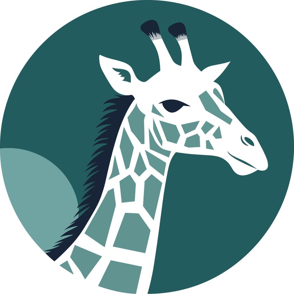 giraffe in groen embleem. perfect logo voor dierkundige. vector