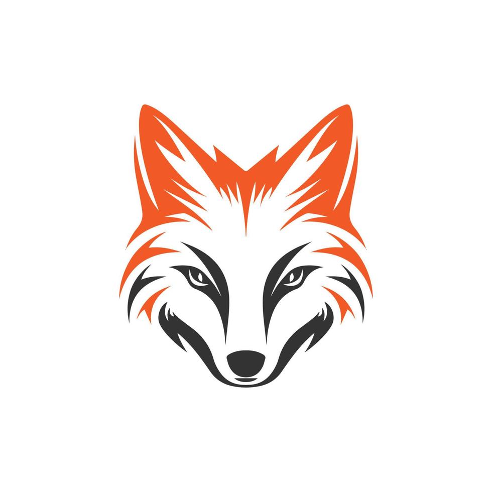 een minimalistisch abstract vos hoofd logo in een gemakkelijk vlak ontwerp stijl vector
