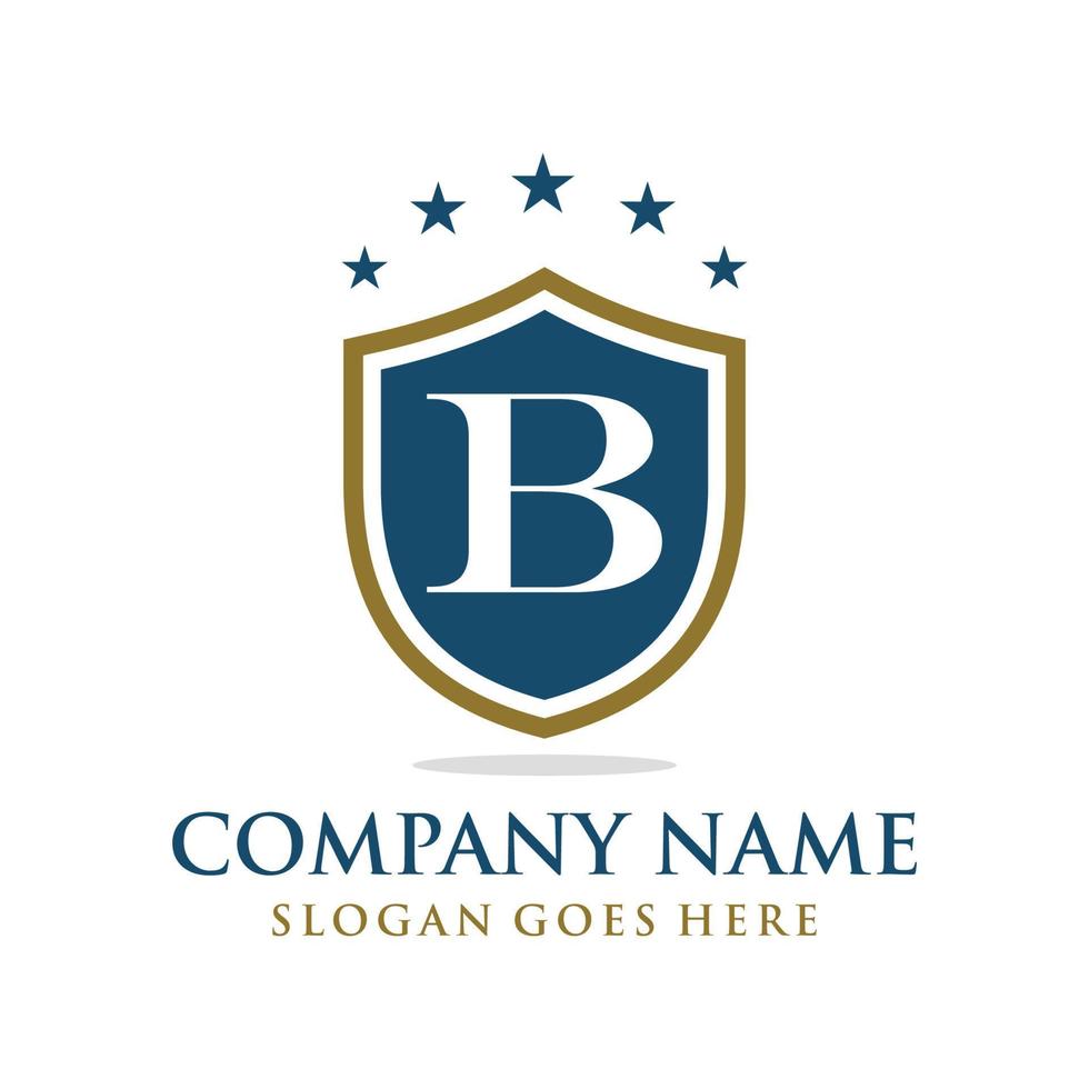 brief b schild logo ontwerp vector