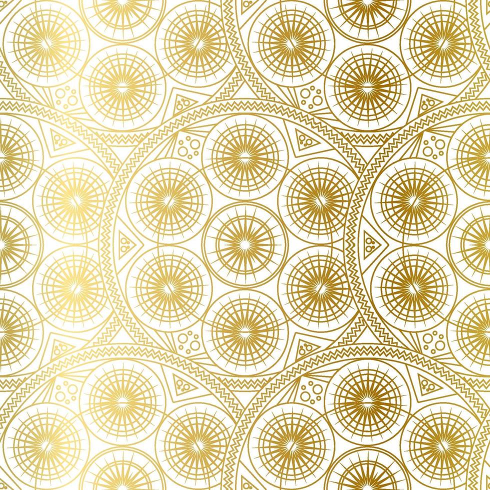 gouden luxe kunst mandala boho naadloze patroon vector