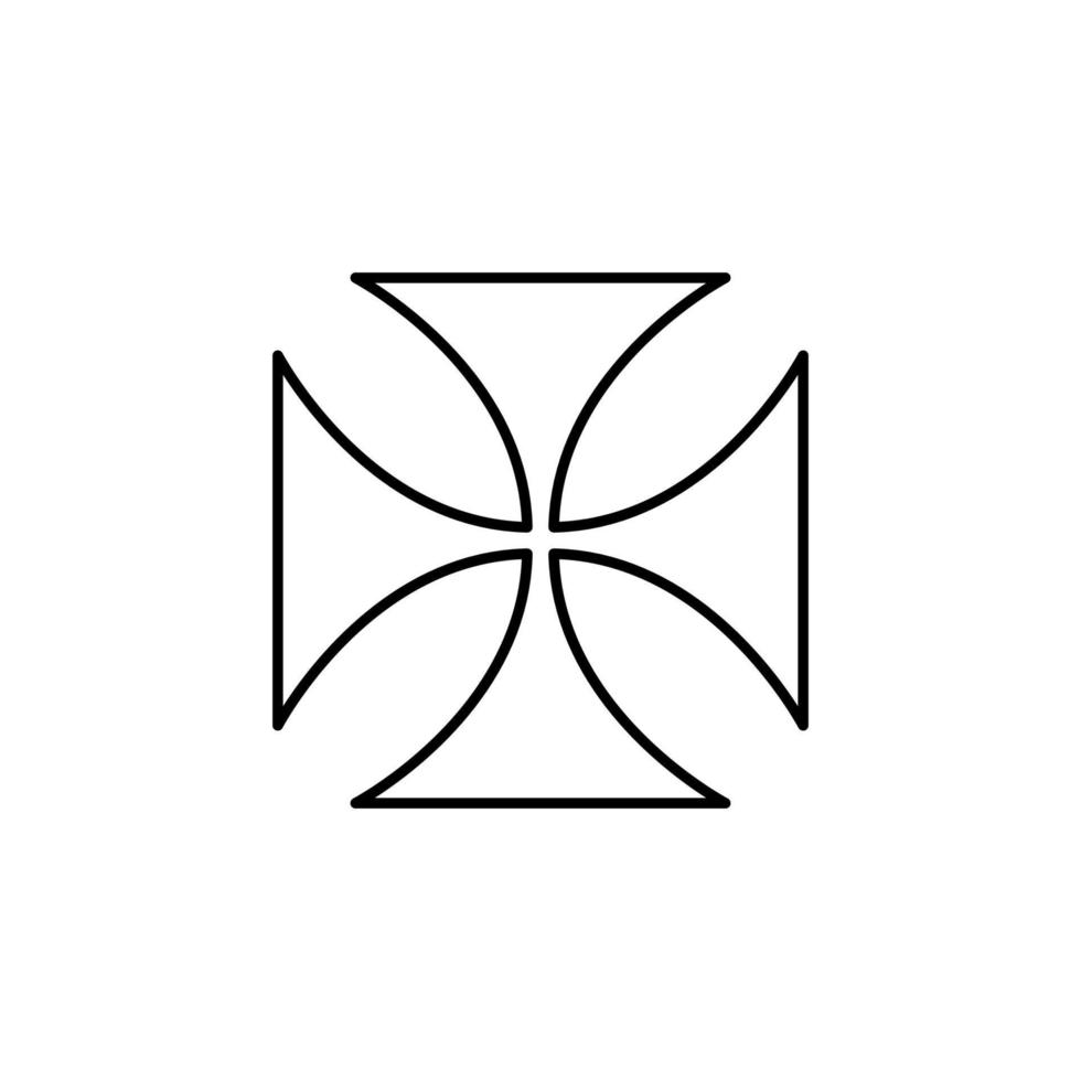 Maltees kruis schets vector icoon
