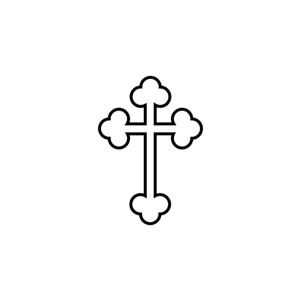 orthodox kruis schets vector icoon