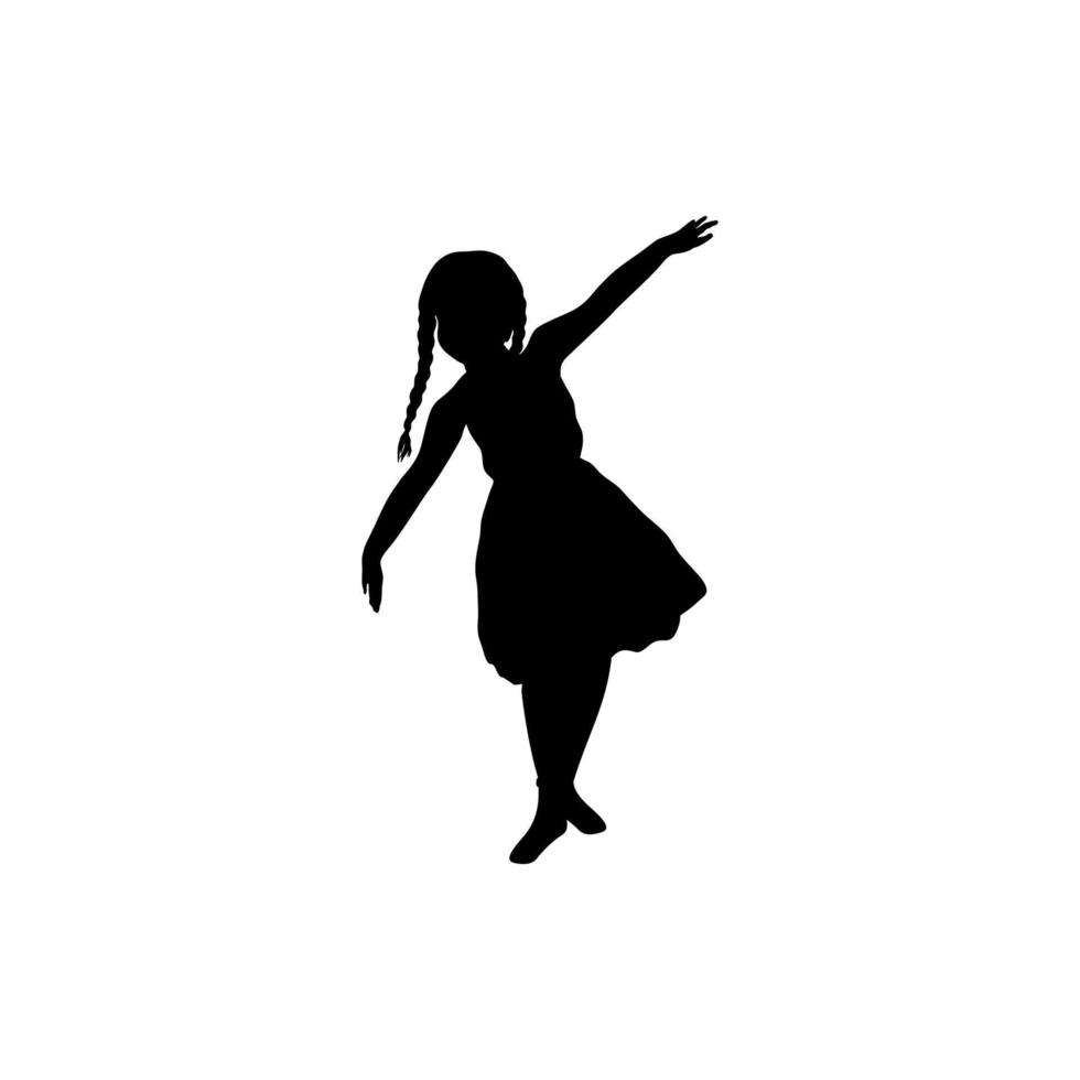 silhouet van meisje balans in touw vector icoon