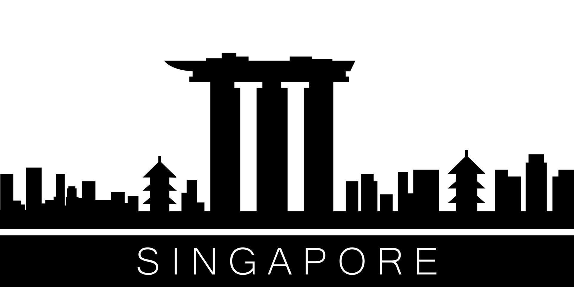 Singapore gedetailleerd horizon vector icoon