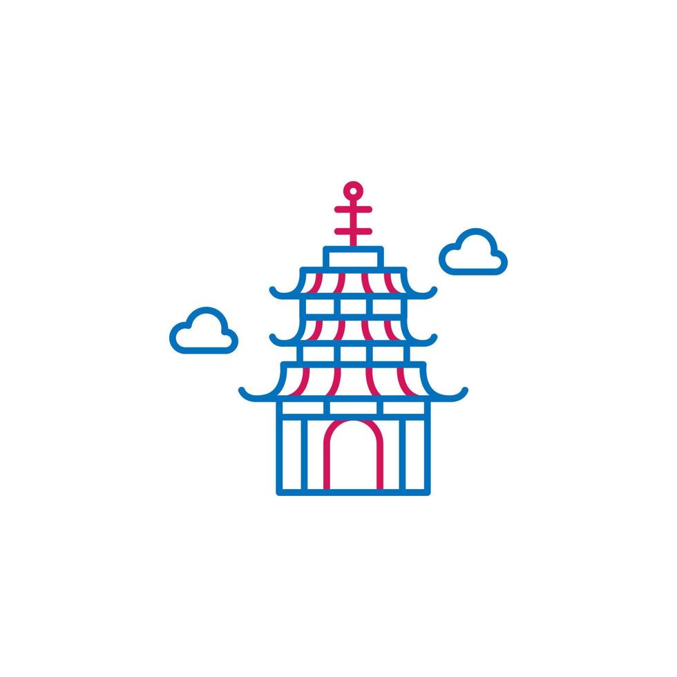 Japan, pagode vector icoon