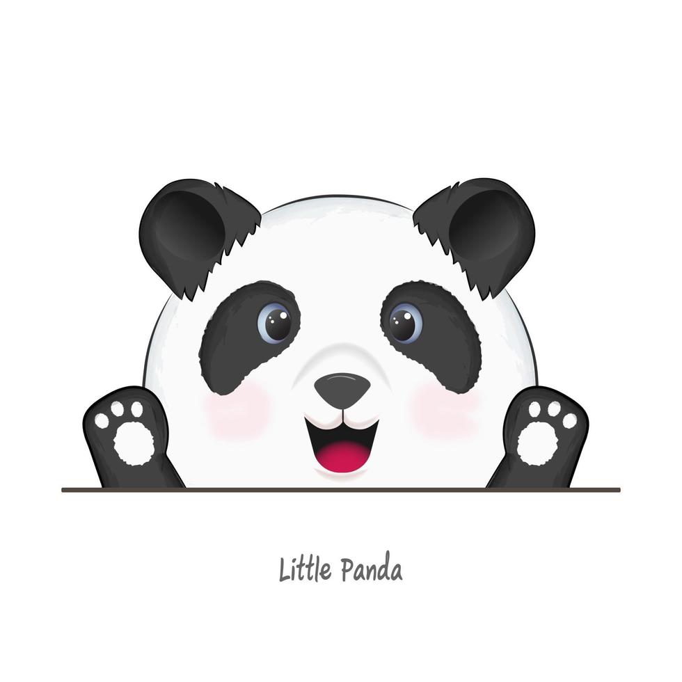 panda zwaaiende poot cartoon afbeelding vector