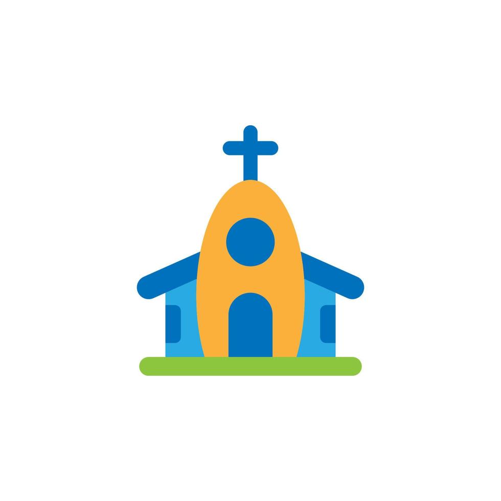 Pasen, kerk vector icoon