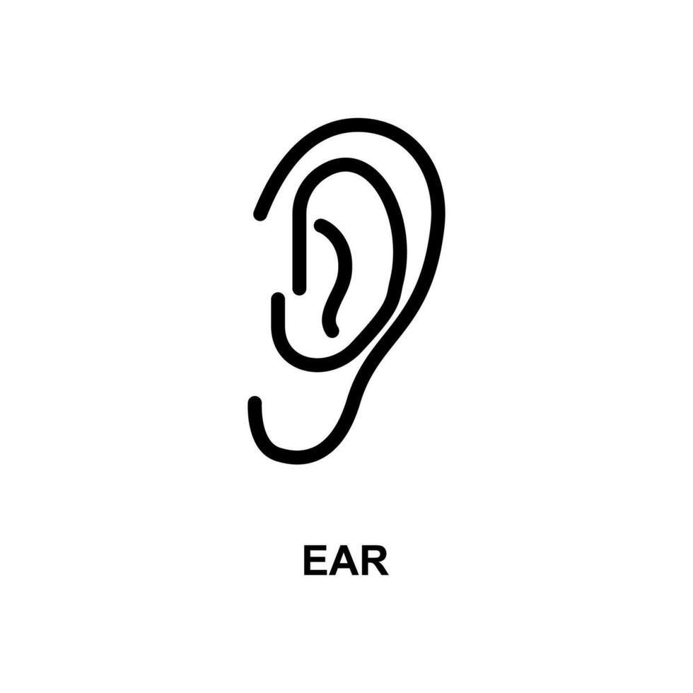 menselijk oor gemakkelijk lijn vector icoon
