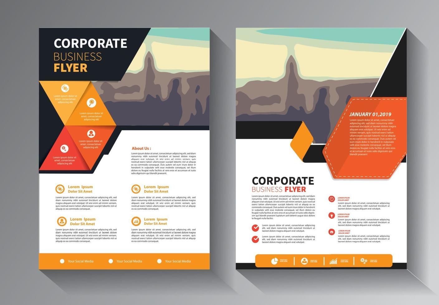 brochureontwerp, omslag moderne lay-out set vector