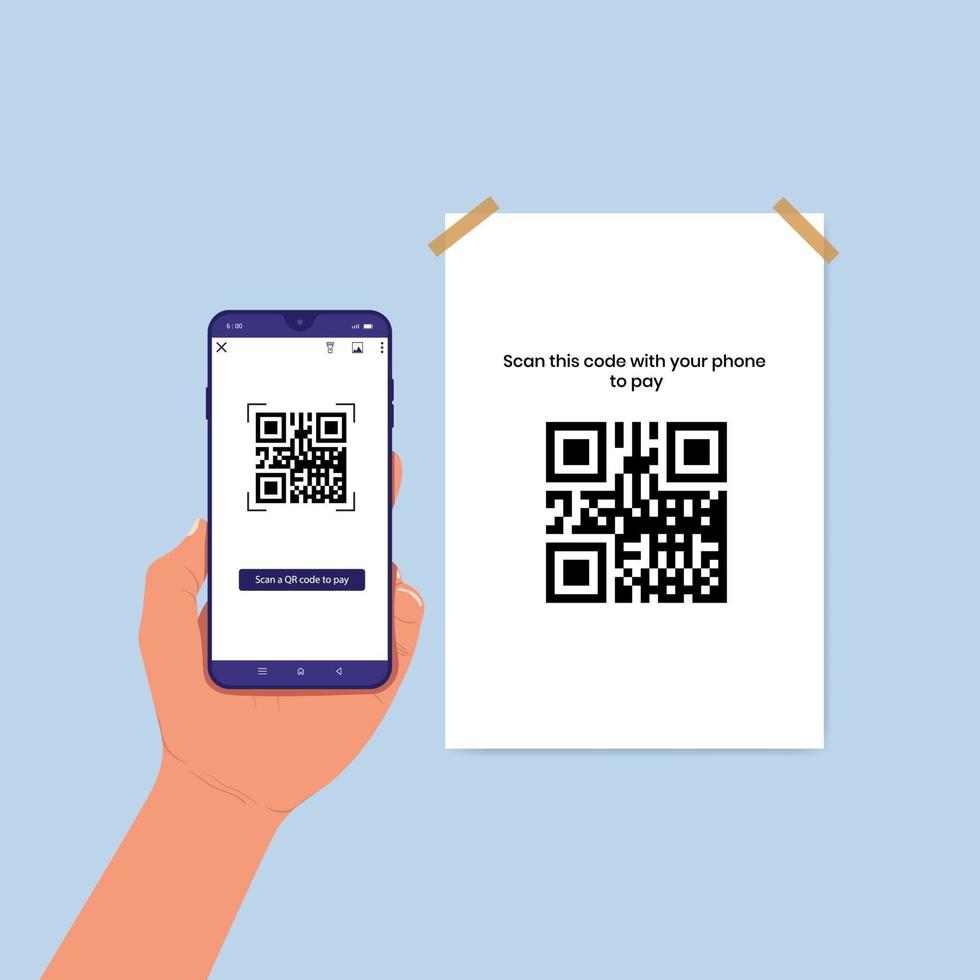 smartphone scannen qr-code vlakke afbeelding vector