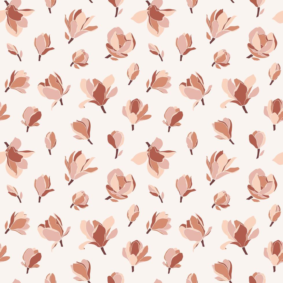 bloemen naadloos patroon met magnolia bloemen, vector. vector