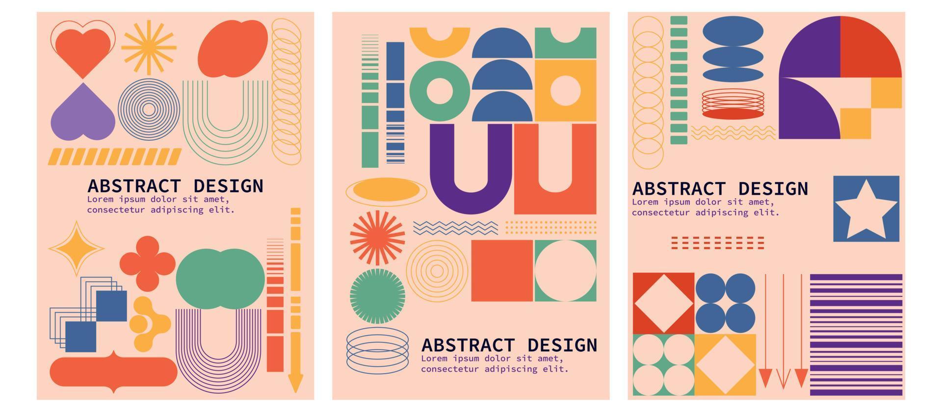 reeks van abstract hippie, boho stijl posters voor muur kunst, ansichtkaarten. vector