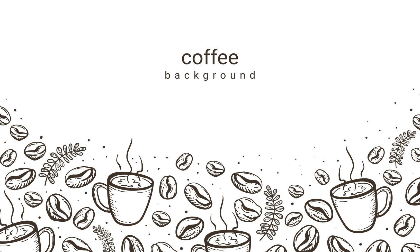 koffiebonen en koffiekopje achtergrond vector