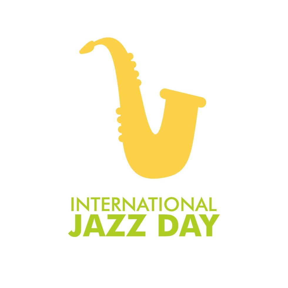 Internationale jazz- dag creatief. Internationale jazz- dag banier, poster ontwerp. Internationale jazz- dag vector illustratie met saxofoon.