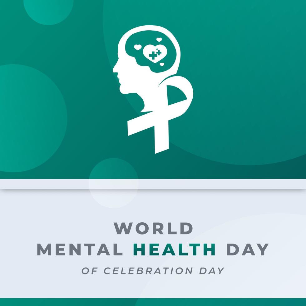 wereld mentaal Gezondheid dag viering vector ontwerp illustratie voor achtergrond, poster, banier, reclame, groet kaart