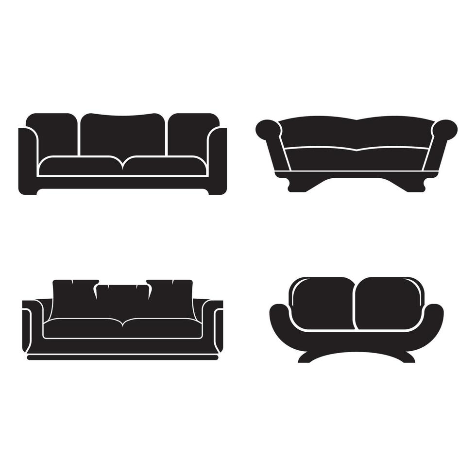 sofa stoel logo pictogram, illustratie ontwerp sjabloon vector