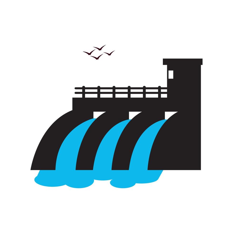 water dam logo pictogram, illustratie ontwerp sjabloon vector