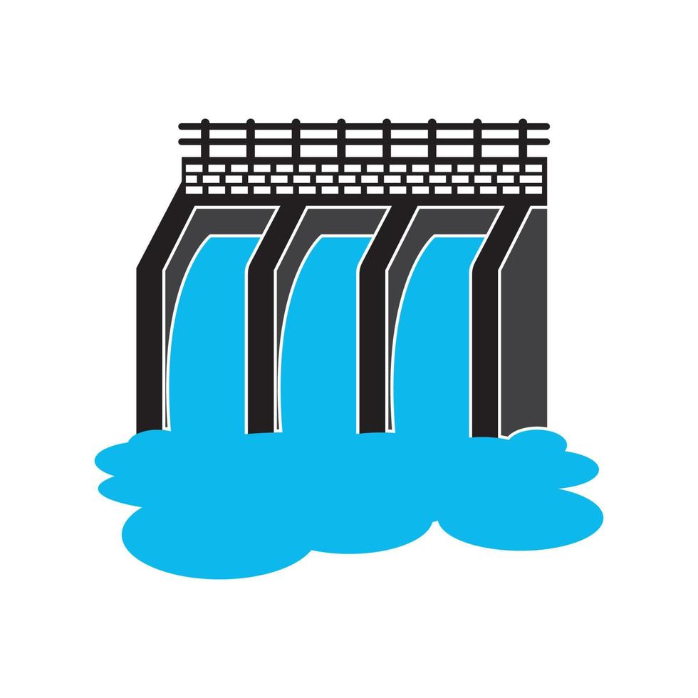 water dam logo pictogram, illustratie ontwerp sjabloon vector