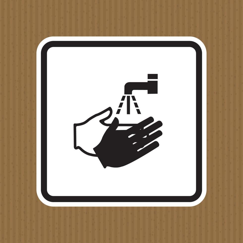 ppe-pictogram. was uw handsymbool isoleren op witte achtergrond, vectorillustratie eps.10 vector