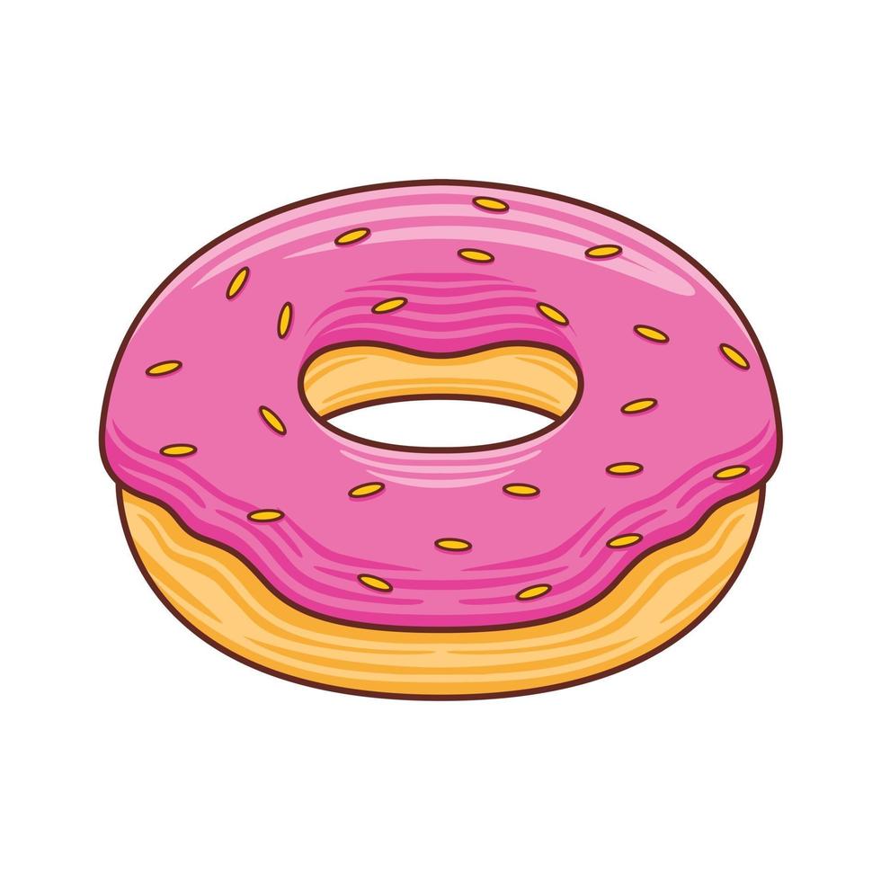 donut in platte ontwerpstijl vector