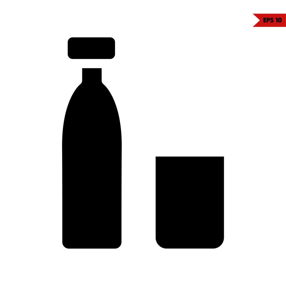 fles drinken met glas drinken glyph icoon vector
